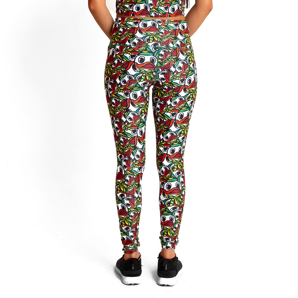 Fighting Duck, Zoozatz, Green, Leggings/Tights, Polyester Blend, Women, Allover print, 18543